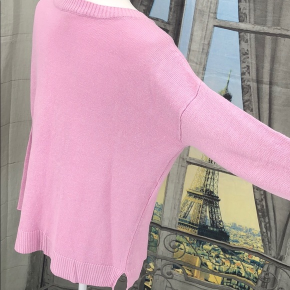 Eileen Fisher Pink Linen V-Neck Sweater Size S - Picture 5 of 7